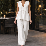 Perpetua Peplum Set - Off White