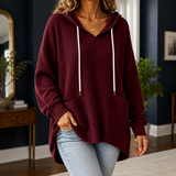 Oriana-Lane Relaxed Hoodie - Burgundy