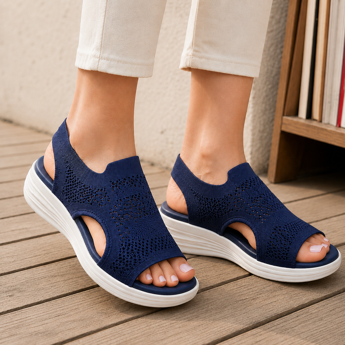 Balzano Platform Sandals - Navy Blue