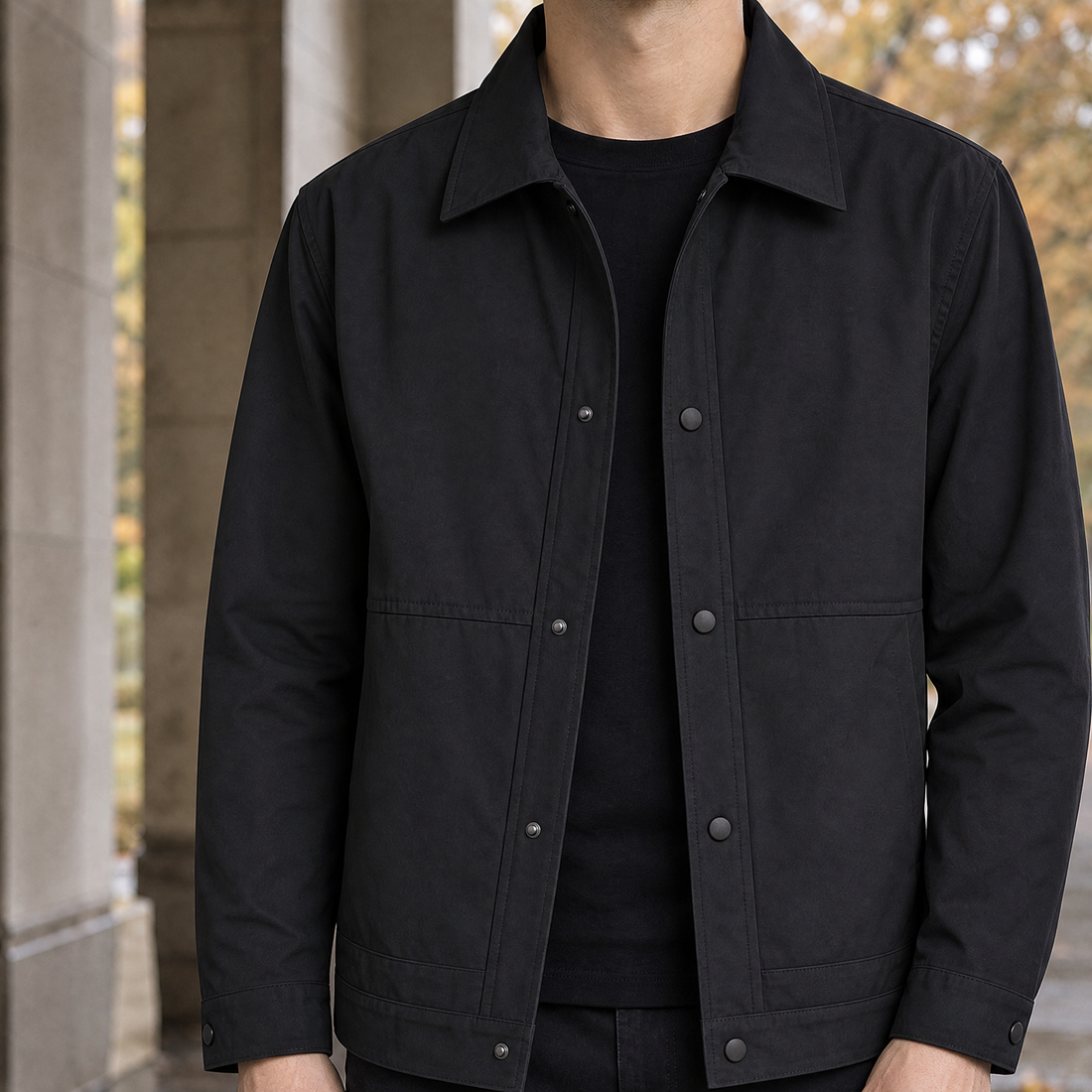Alaric-James Snap Jacket - Black