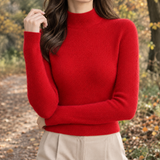 Danielle-Kate Mock Neck Sweater - Cherry Red