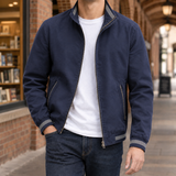 Gilles Stand Collar Jacket - Thin Blue