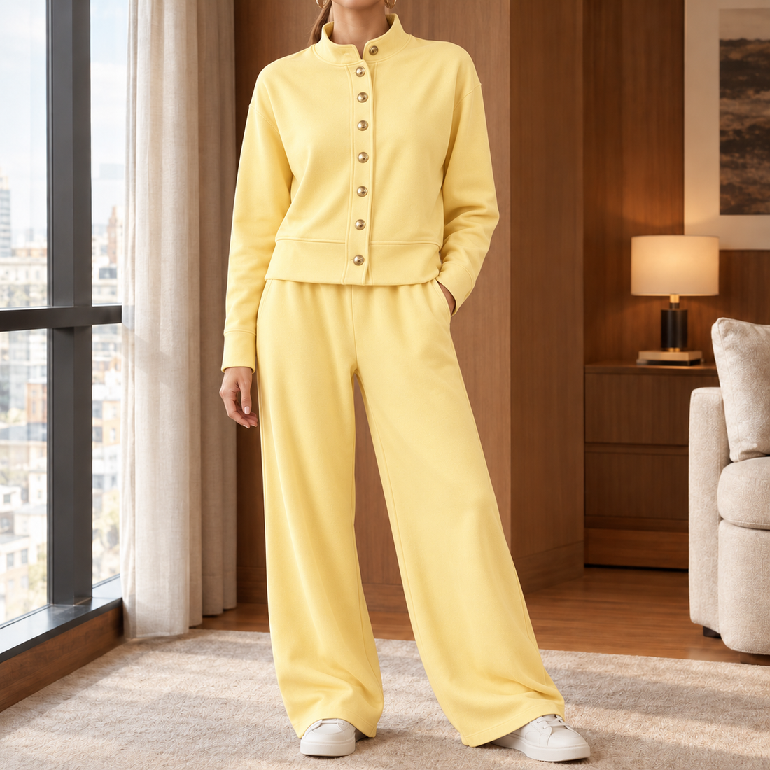 Catriona-Grace Wide Leg Set - Yellow