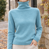 Zelie-Mae Roll Neck Sweater - Clear Sky Blue