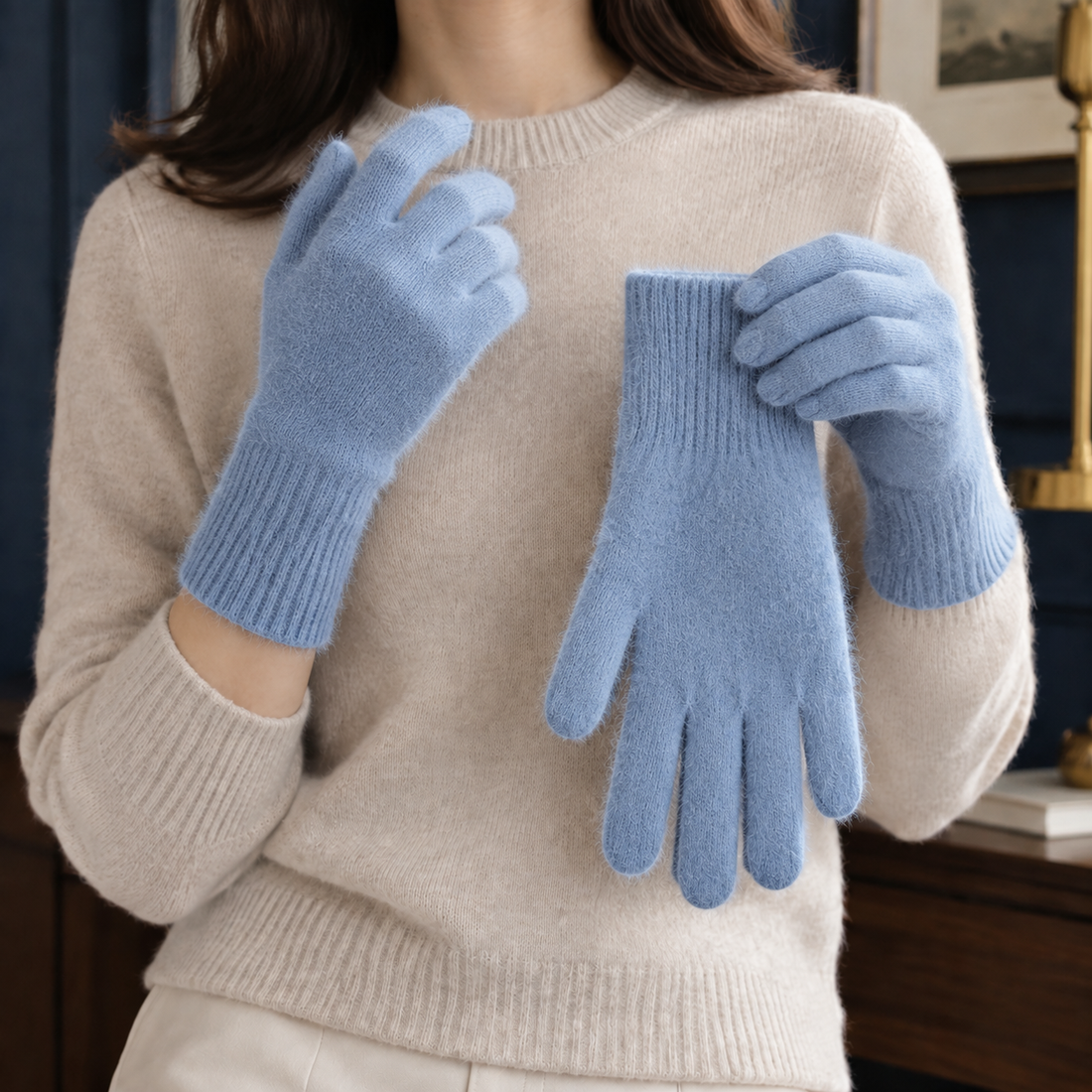 Lindhurst Cashmere Gloves - Blue
