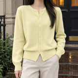 Diana-Mae Crewneck Cardigan - Yellow