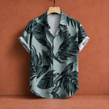 Zane Tropical Shirt - Sage And Black