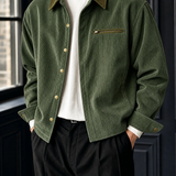 Leander-Jude Contrast Collar Jacket - Green