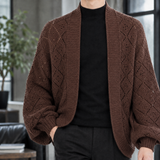 Erasmus Pointelle Cardigan - Brown