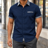Evan Contrast Shirt - Navy