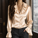 Fernanda Ruffle Blouse - Apricot