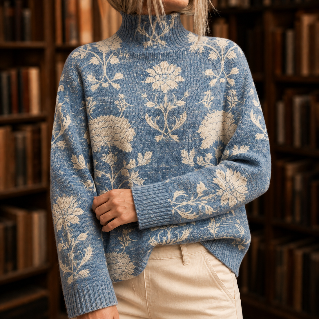 Seraphina Turtleneck Sweater - Light Blue