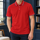 Theodric Tipped Polo - Red