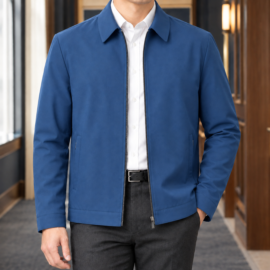 Damien Zip Jacket - Light Blue