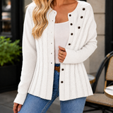 April Cable Knit Sweater - White