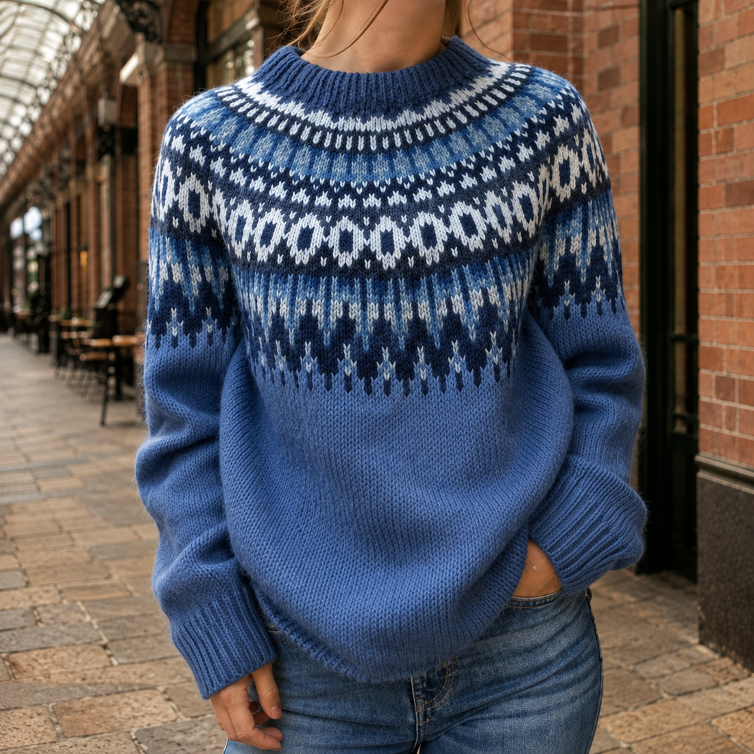 Giulia Fair Isle Sweater - Blue