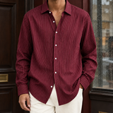 Lewis Striped Shirt - Burgundy