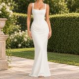 Faye Corset Maxi Dress - White