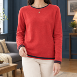 Alouette-Grace Crew Neck Sweater - Red
