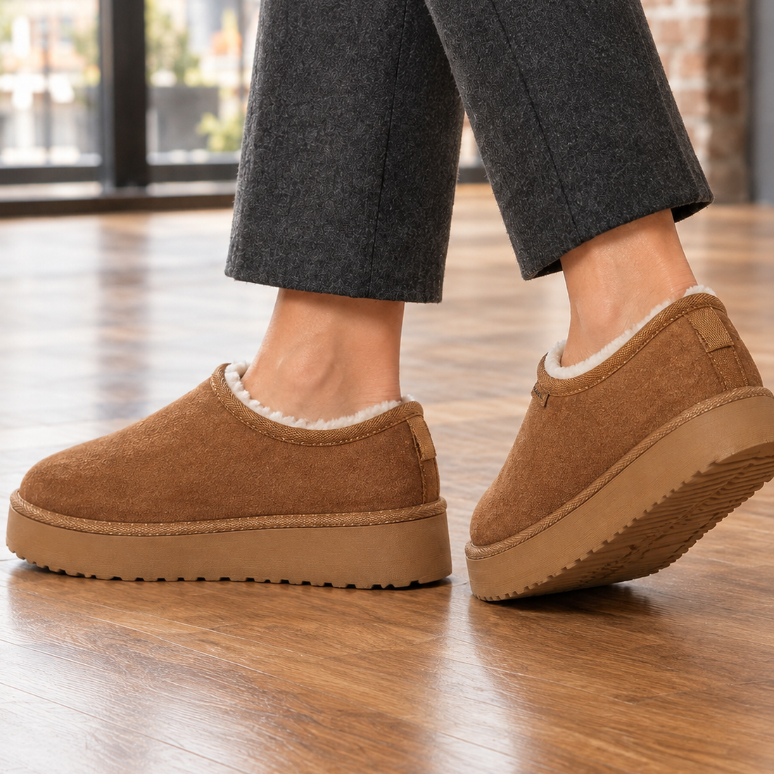 Massimo-Firenze Suede Slippers - Brown