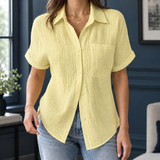 Bronwen Crinkle Shirt - Yellow