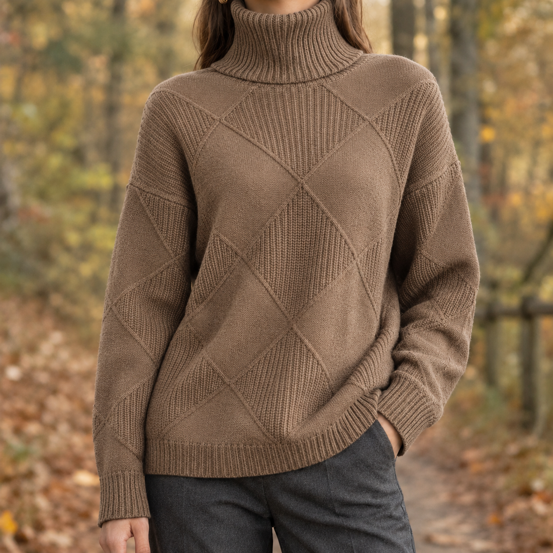 Alina-Marie Turtleneck Sweater - Coffee