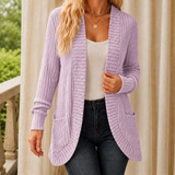 Evelina Ribbed Cardigan - Light Purple