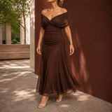 Lydia-Hope Wrap Maxi Dress - Brown