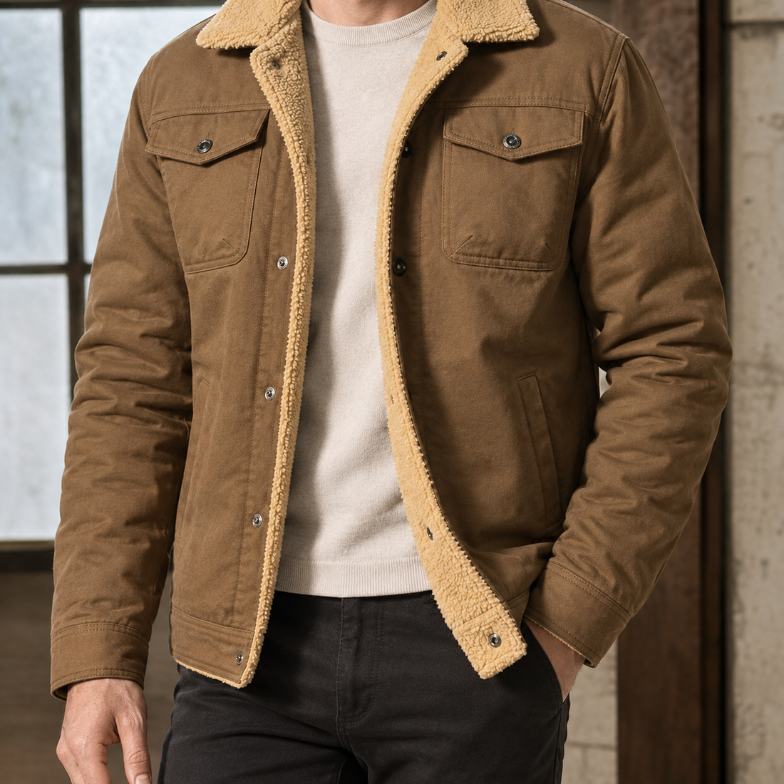 Timothy Sherpa Jacket - Brown