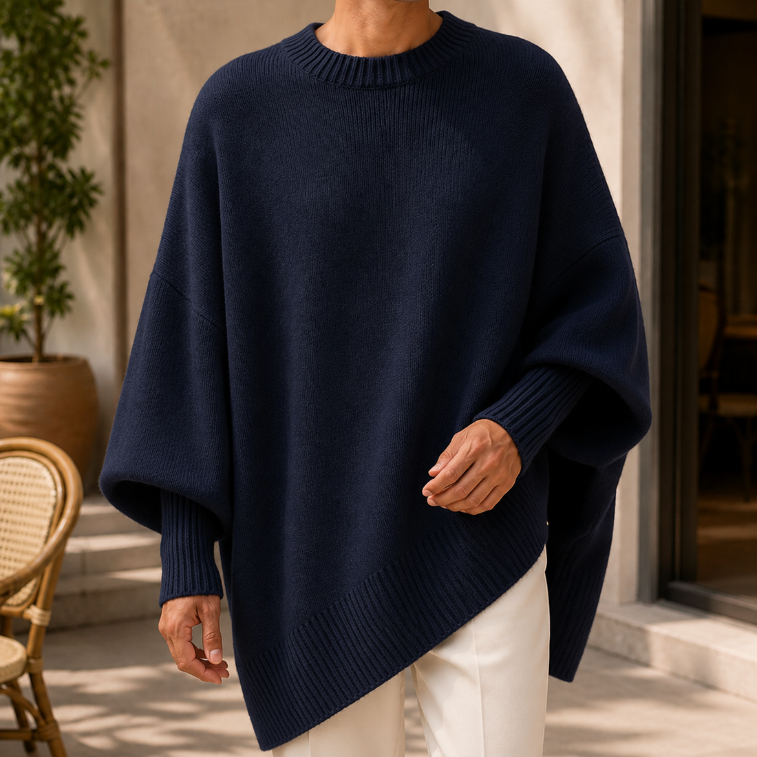 Nico Oversized Sweater - Navy Blue