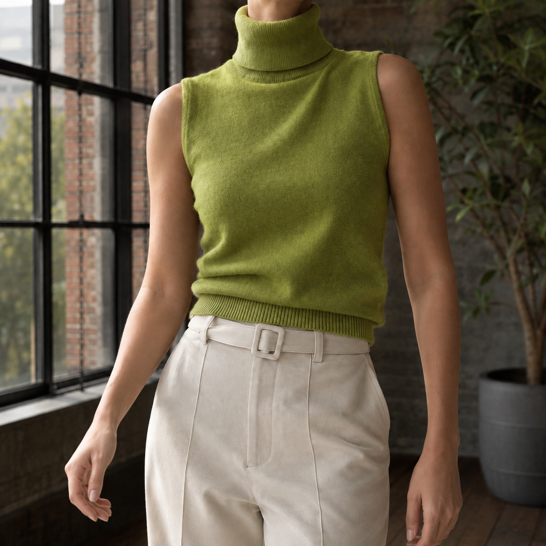 Maxine-Rose Turtleneck Sweater - Green