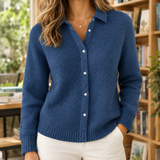 Sabina-Skye Collared Sweater - Navy Blue