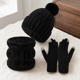Langley Cable Knit Set - Black