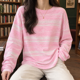 Melanie-Elise Relaxed Stripe Top - Pink Stripes