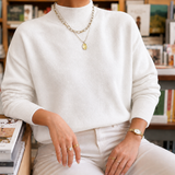 Olympia Mock Neck Sweater - White