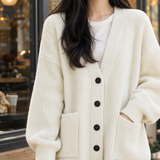 Lauren-Elise Ribbed Cardigan - Off White