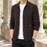 Nicodemus Collared Cardigan - Coffee
