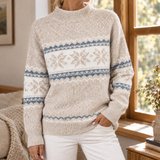 Helena-Pearl Fair Isle Sweater - Apricot