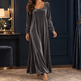 Rosemary Flowing Maxi Dress - Charcoal Gray