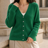 Hesper V Neck Cardigan - Emerald