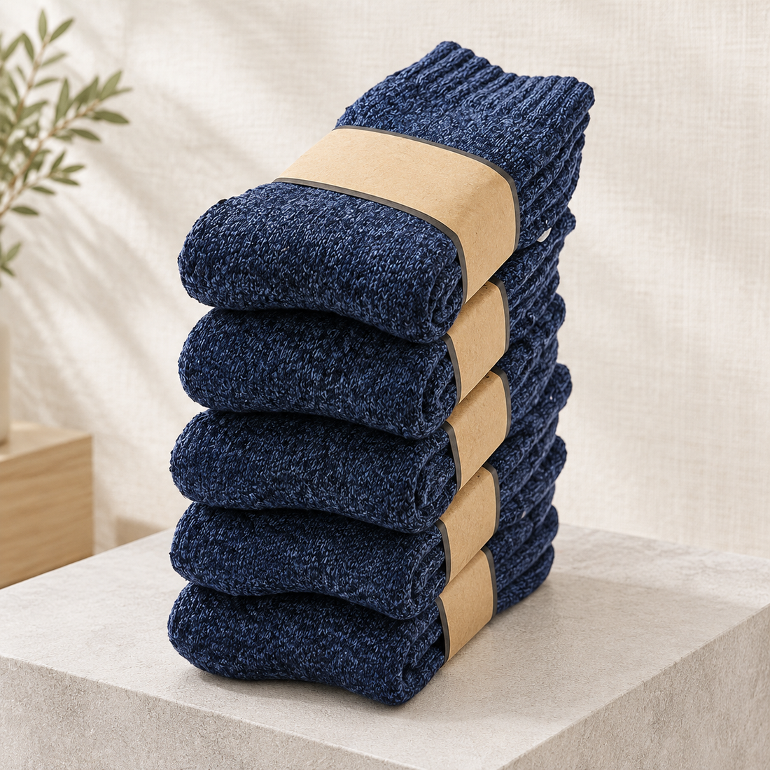 Donovan Merino Wool Socks - Dark Blue