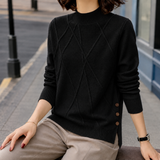 Ariadne-Louise Mock Neck Sweater - Black