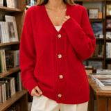 Iris-Hope Textured Sweater - Red