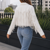 Giselle-Grace Fringe Jacket - White