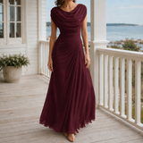 Sylvie-Skye Cowl Neck Dress - Burgundy