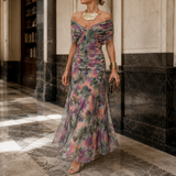 Soraya Draped Maxi Dress - Multicolor