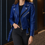 Rebekah Biker Jacket - Blue