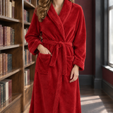 Priscilla-Grace Plush Robe - Red