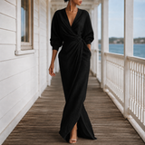 Hallie Draped Maxi Dress - Black