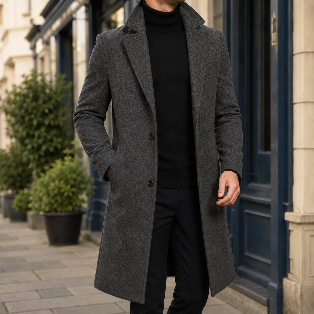 Octavian Tailored Overcoat - Dark Gray